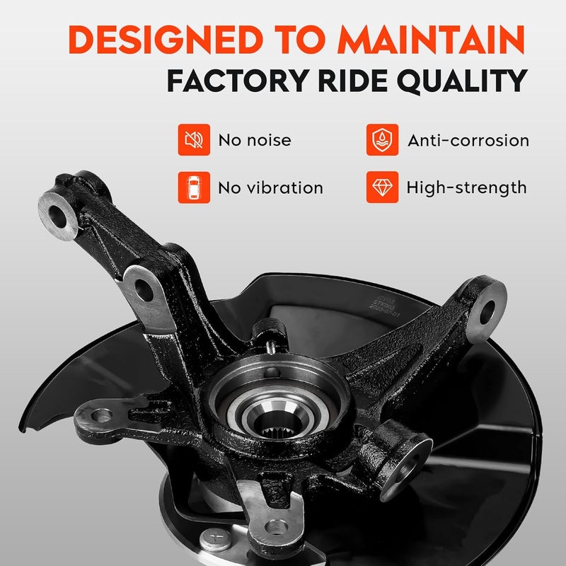 AEagle Front Right Steering Knuckle & Wheel Bearing Hub Assembly for Honda Civic 2006 2007 2008 2009 2010 2011, without Si MUGEN Si Model, 698450 698-450 44300SNA952 44300TR0951, Passenger Side - Image 3